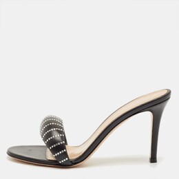 Gianvito Rossi: Чёрные сандалии  Bijoux