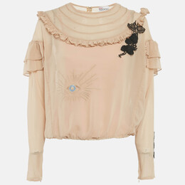 RED Valentino: Бежевый топ 