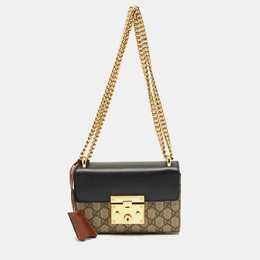 Gucci: Чёрная сумка  GG Supreme