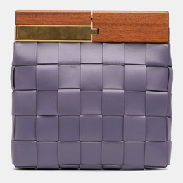 Bottega Veneta: Фиолетовый клатч  Maxi Intrecciato
