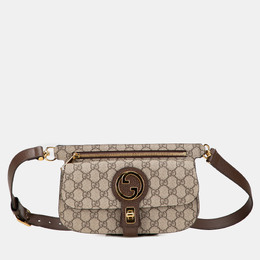 Gucci: Бежевая поясная сумка  GG Supreme