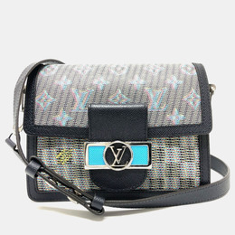 Louis Vuitton: Голубая сумка через плечо 