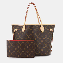Louis Vuitton: Коричневая сумка-шоппер  Neverfull MM