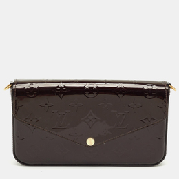 Louis Vuitton: Бордовая сумка  Pochette
