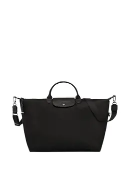 Longchamp: Чёрная дорожная сумка  Le Pliage
