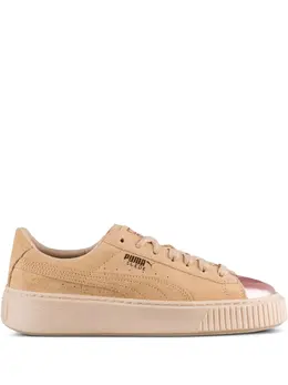 PUMA: Бежевые кроссовки  Suede
