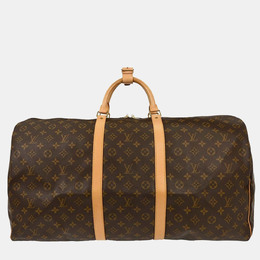 Louis Vuitton: Коричневая сумка  Keepall