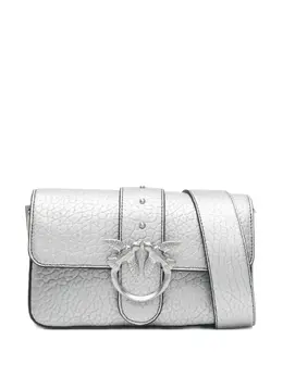 PINKO: Серебристая сумка через плечо  Love Birds