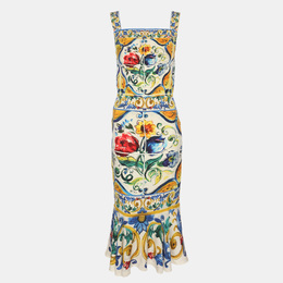 Dolce & Gabbana: Многоцветное платье  Majolica