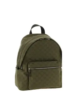 Gucci: Зелёный рюкзак  GG