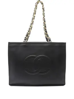 CHANEL Pre-Owned: Чёрная сумка-шоппер 