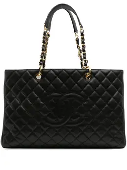 CHANEL Pre-Owned: Чёрная сумка-шоппер 