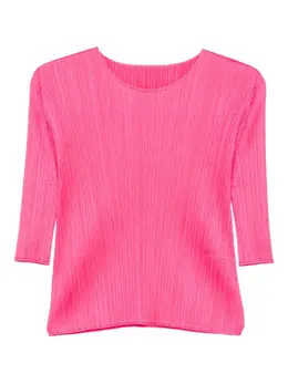 Pleats Please Issey Miyake: Розовая футболка 