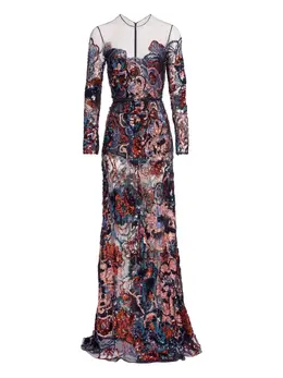 Elie Saab: Платье с растительным принтом 