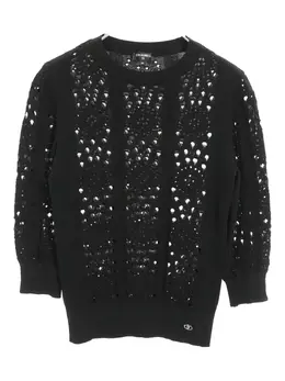 CHANEL Pre-Owned: Чёрный свитер 
