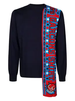 Comme Des Garçons Shirt: Синий свитер 