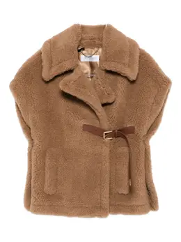 Max Mara: Плащ из искусственного меха 