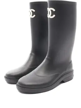 CHANEL Pre-Owned: Чёрные ботинки 