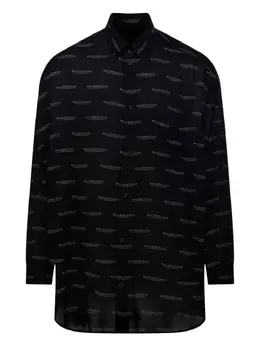 Balenciaga: Чёрная рубашка 