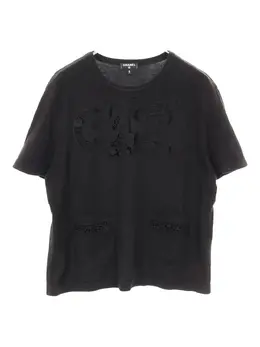 CHANEL Pre-Owned: Чёрная футболка 