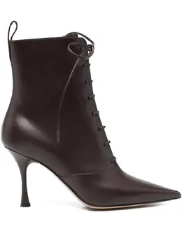 Gianvito Rossi: Бордовые ботинки 