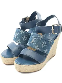 Louis Vuitton Pre-Owned: Голубые сандалии 