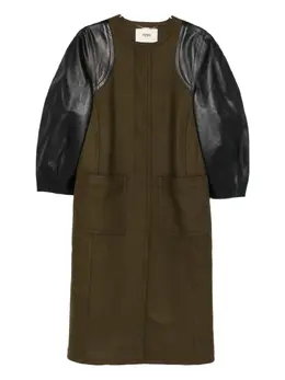 FENDI: Кожаное пальто 