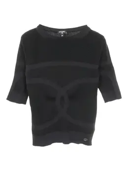 CHANEL Pre-Owned: Чёрная футболка 