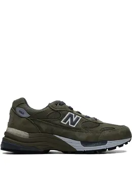New Balance: Зелёные кроссовки  992