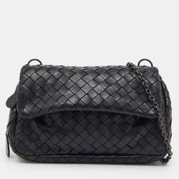 Bottega Veneta: Чёрная сумка  Intrecciato