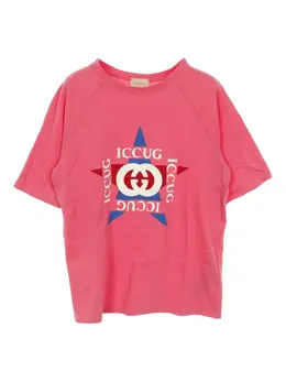 Gucci Pre-Owned: Розовая футболка 