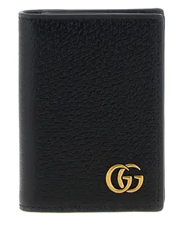 Gucci: Чёрный картхолдер  GG Marmont
