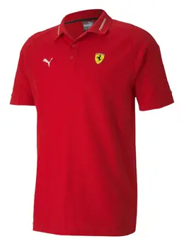 PUMA: Поло  Ferrari с принтом