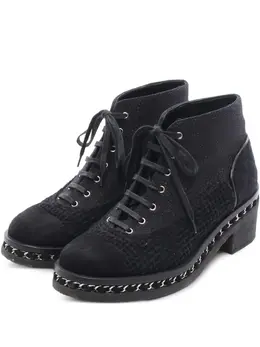CHANEL Pre-Owned: Чёрные ботинки 