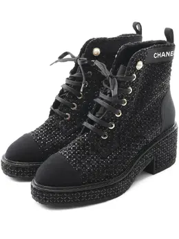 CHANEL Pre-Owned: Чёрные ботинки 