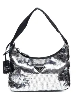 Prada Pre-Owned: Серебристая сумка 