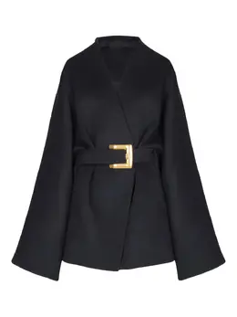 Balmain: Пальто с запахом 