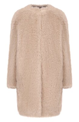 Max Mara Studio: Бежевая шуба 