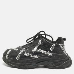 Balenciaga: Чёрные кроссовки  Triple S