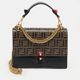 Fendi: Чёрная сумка  Zucca
