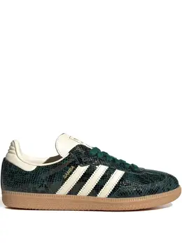 adidas: Зелёные кроссовки  Samba