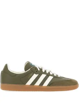 adidas: Зелёные кроссовки  Samba
