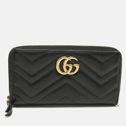 Gucci: Чёрный кошелёк  GG Marmont