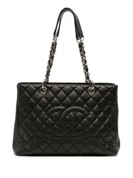 CHANEL Pre-Owned: Чёрная сумка-шоппер 