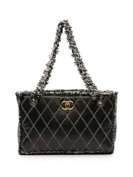 CHANEL Pre-Owned: Чёрная сумка-шоппер 