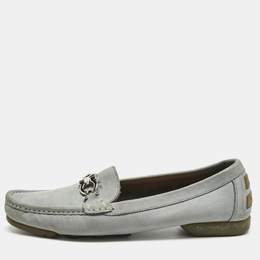 Salvatore Ferragamo: Голубые лоферы  Gancini