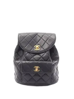 CHANEL Pre-Owned: Чёрный рюкзак 