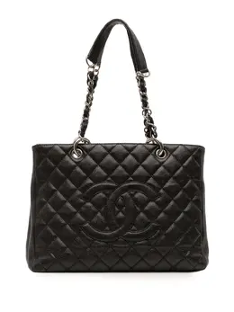 CHANEL Pre-Owned: Серебристая сумка-шоппер 