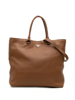 Prada Pre-Owned: Коричневая сумка-шоппер 