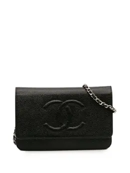 CHANEL Pre-Owned: Чёрный кошелёк 